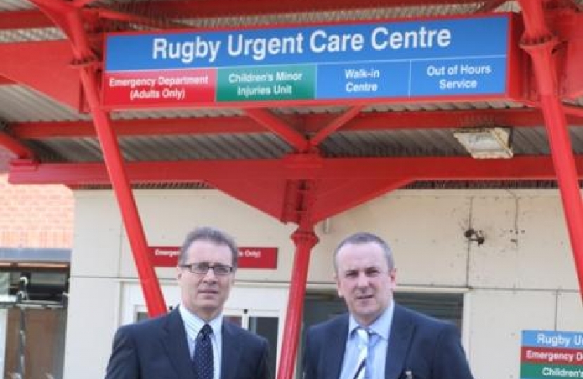 Mark Pawsey MP with Carl Holland at Hospital of St. Cross, Rugby