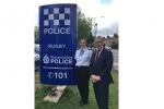 Rugby MP Mark Pawsey with Warwickshire Police Inspector Karen Jones