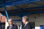 Rugby MP Mark Pawsey and Steve Barclay MP outside the Urgent Treatment Centre at St Cross