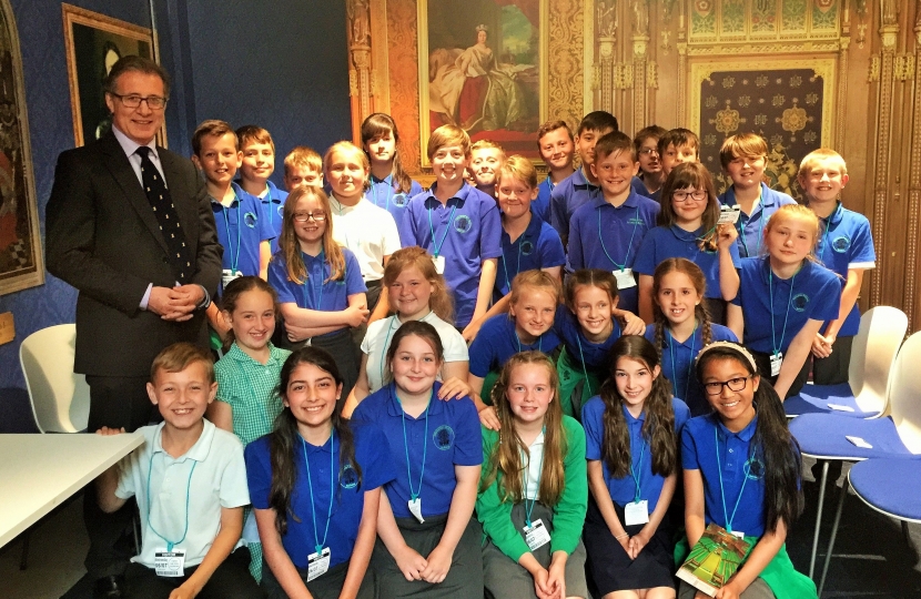 Mark Pawsey MP with pupils visiting Parliament