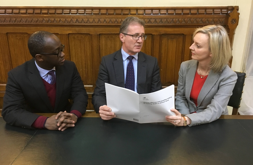 Mark Pawsey MP with Sam Gyimah MP and the Rt Hon Liz Truss MP