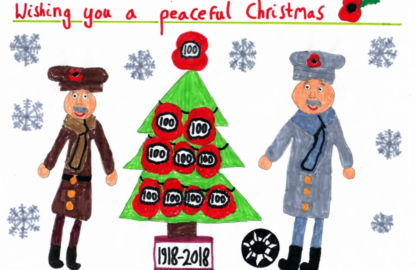 Grace Hedditch's winning Christmas card