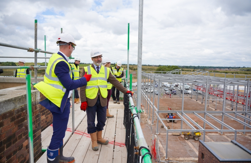 During his visit, Mark was able to see the progress of development at Houlton School, which is due to open its doors in September 2020