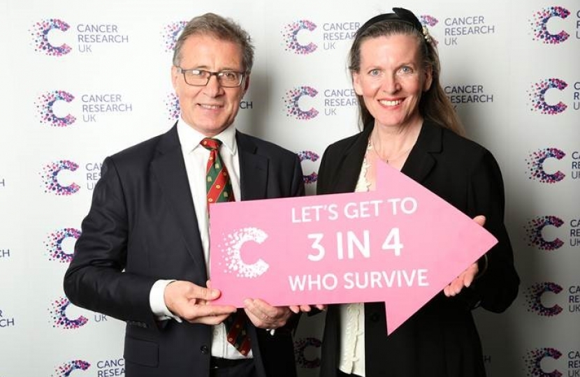 Mark Pawsey with Fiona Sewell, campaigner for Cancer Research UK