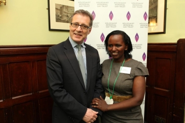 Mark Pawsey MP with 1994 Rwandan genocide survivor, Sophie